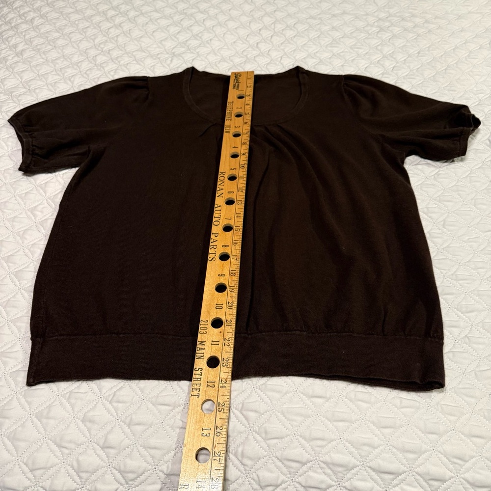 Style & Co. Dark Brown Short Sleeve Sweater 1X - Picture 5 of 9